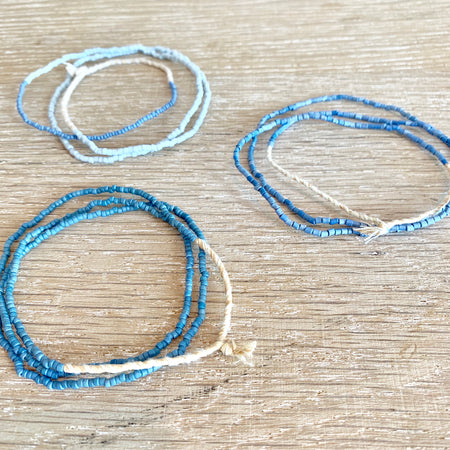 Blue bohemian beaded necklaces