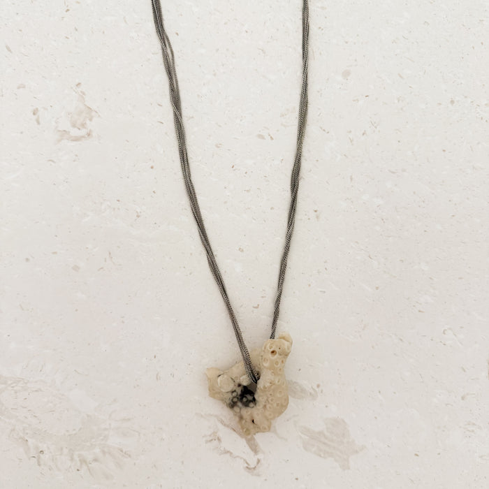 Sterling Strands + Coral Necklace