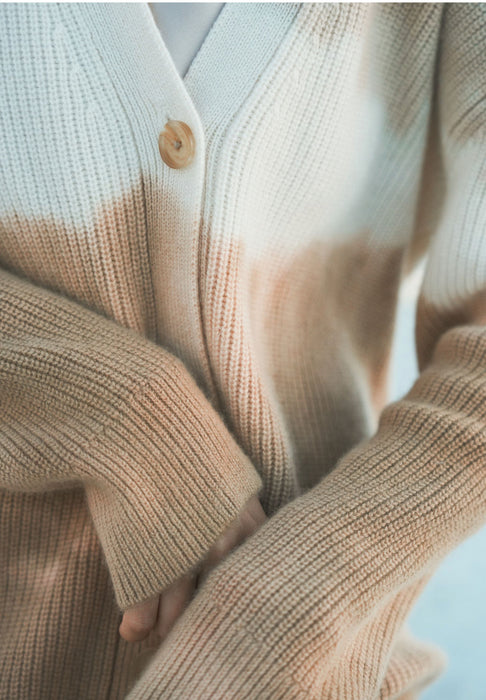 Dip Dye Cashmere Cardigan