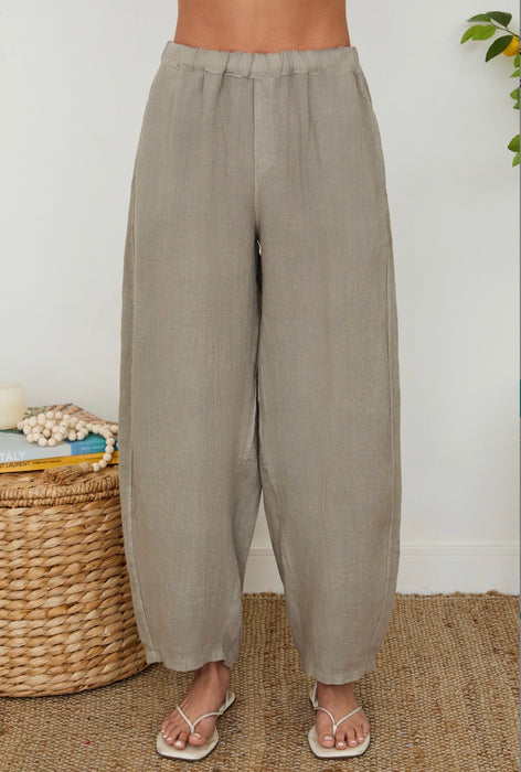 Linen Barrel Leg Pant