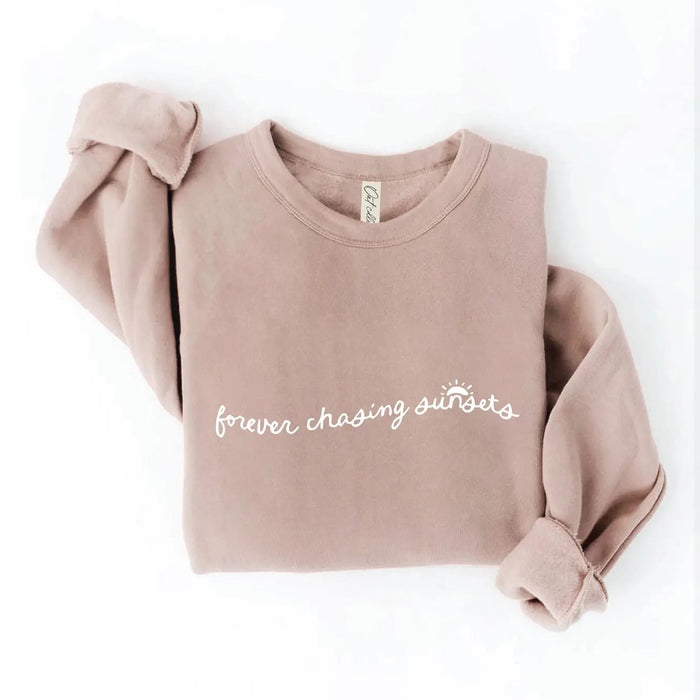 Forever Chasing Sunsets Sweatshirt tan
