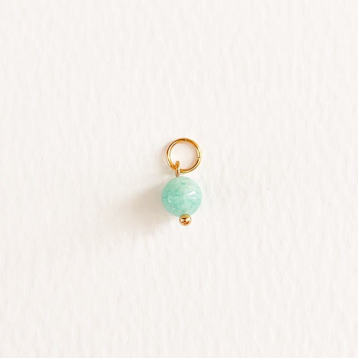 Amazonite sphere charm. Designed to mix, match and layer on our Liya charm builder necklace, sold separately.
