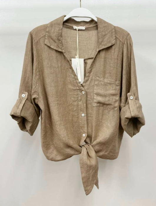 Tie Front Linen Shirt