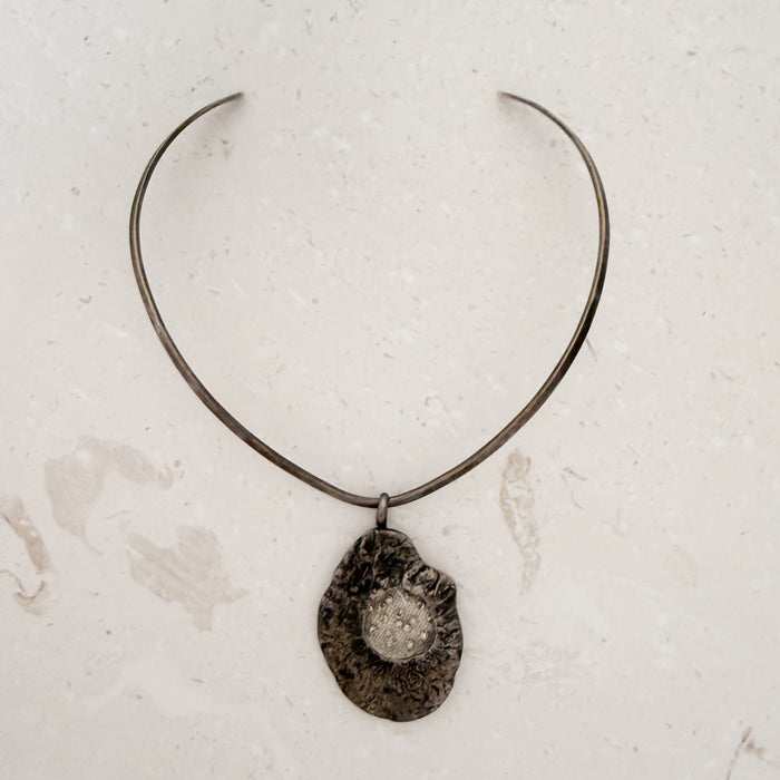 Sterling Silver Collar + Pendant