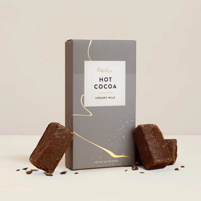 Milk Chocolate hot cocoa mix with luxe neutral packaging . 2.5 oz.