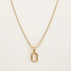 Delicate 20 inch gold filled snake chain necklace with an oval carabiner designed to layer charms.
