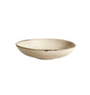 Medium irregular shaped ceramic serving bowl with a oyster-grey glaze. Measures 7.5 x 9.45 inches.