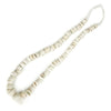 Strand of white shells on a hand braided natural cord. 15" length.