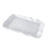Matte white melamine serving tray with organic curved edges. Made by Beatriz Ball. 19.25 x 13.5 inches