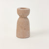 Tall Minimalist Candle Holder in terra cotta. Made from hand cast concrete. Holds a standard taper candle. 3.75" H