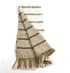 Sand colored cotton throw with brown stripes