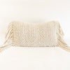 The Lola pillow cover is hand made from thick natural wool yarns in a soft nubby texture. Sides are finished with long luxe yarn fringe. A great way to layer texture into a modern neutral home. Measures 14" x 20"