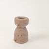 Short Minimalist Candle Holder in terra cotta. Made from hand cast concrete. Holds a standard taper candle. 2.5" H
