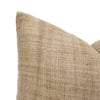 Artisan textile pillow with cross hatch texture in dark caramel color