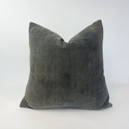 Charcoal mud cloth pillow cover. Measures 18" square, insert not included. Highs and lows of the color are a result of the hand dyed process.