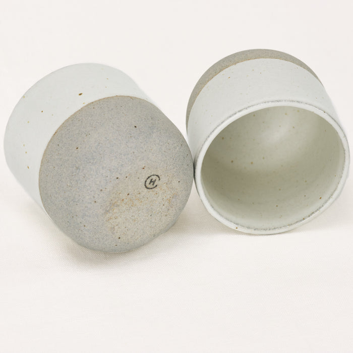 greystone ceramic cup with white glaze