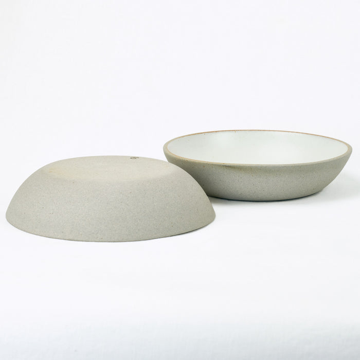 Grey Stoneware bowl with matte white glaze
