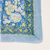 Cornflower + Lime floral print sarong. Hand printed in a traditional Indian motif on 100% organic cotton from By the Sea Organics. Measures 46" x 72"