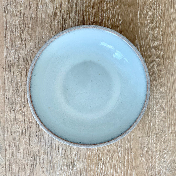 Ceramic bowl with seafoam high gloss glaze
