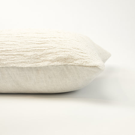The Aria Pillow Cover is limited edition, made from a handwoven hemp textile in a cream textured boucle' weave. Its sophisticated texture works well with modern, coastal and bohemian decor. Measures 20" x20". Insert NOT included.