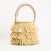 Mini natural basket bag with raffia fringe by Indego Africa