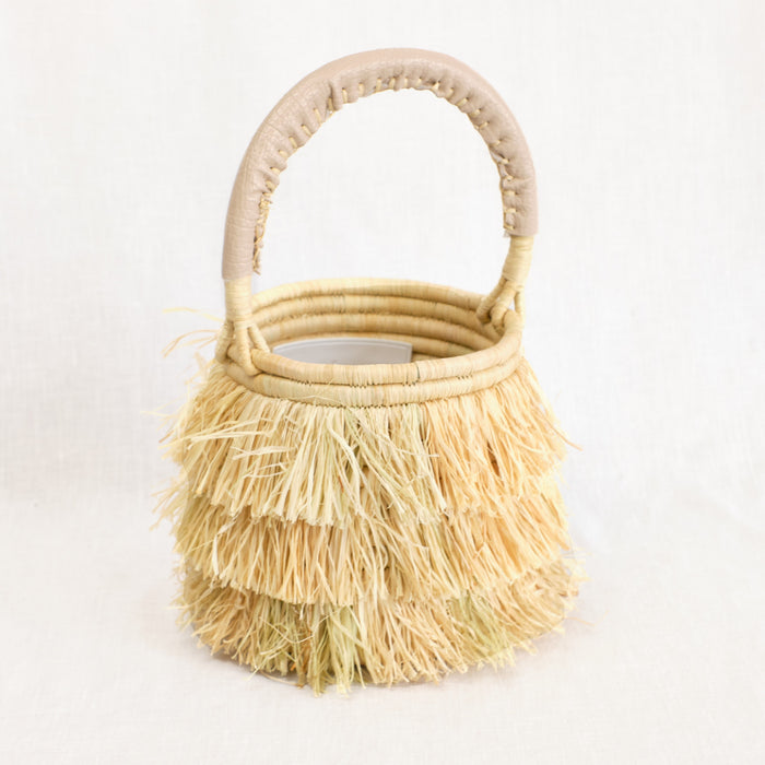 Indego Africa fringe basket bag in natural 