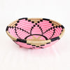 Indego Africa Pink, black and natural plateau basket
