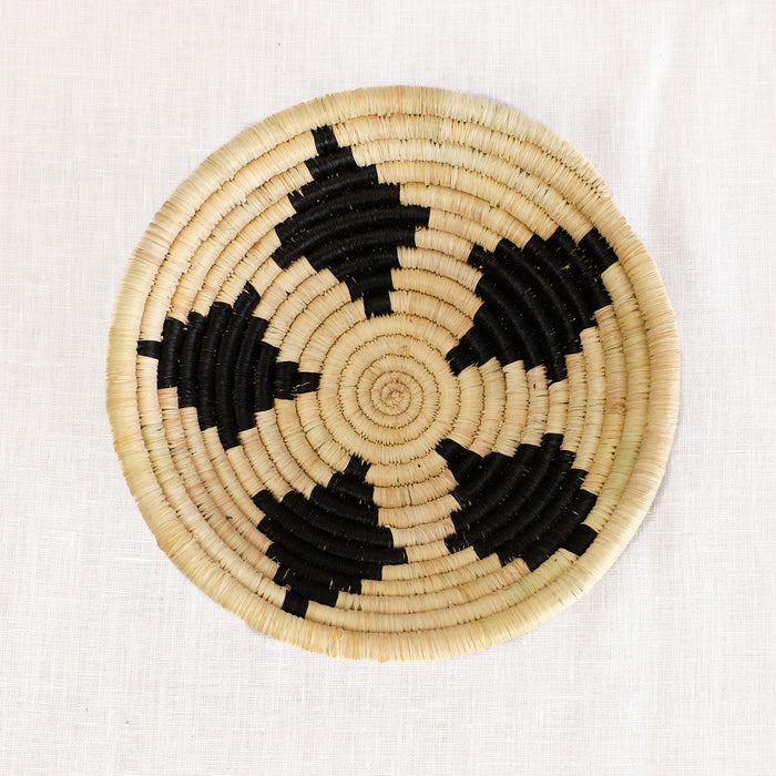African basket bowl in natural and black