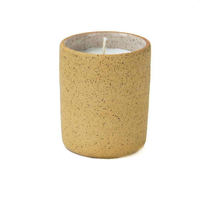 Norden ceramic candle, natural speckled stoneware