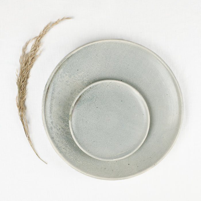 Blue-grey dinner plate and side plate by Totem Home.