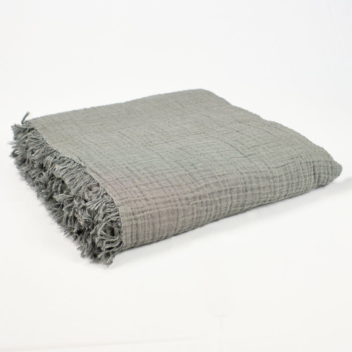 Turkish cotton waffle weave blanket in grey