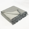 Turkish cotton waffle weave blanket in grey with pale grey back