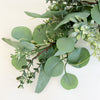 Faux Eucalyptus and Evergreen stems. Life-like faux holiday greenery to add texture to a Christmas tree or to layer the look of fresh holiday greens to your decor. 31.5 inches long.