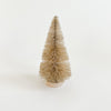 Sisal bottle brush tree in color sand with natural wood base. Available in small 6" or medium 9".