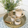 Large Sonoma tray in deep sage shown with our Hamptons glassware and woven cane vase. Each item sold separately.