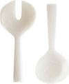 Set of 2 resin salad servers. Shatter resistant white resin. Outdoor serving pieces.  11" long