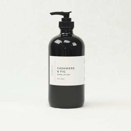Cashmere & Fig hand lotion by Lightwell Co., 16 oz bottle.