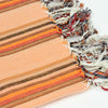 hand loomed Turkish cotton towel in orange and sepia multi stripe 