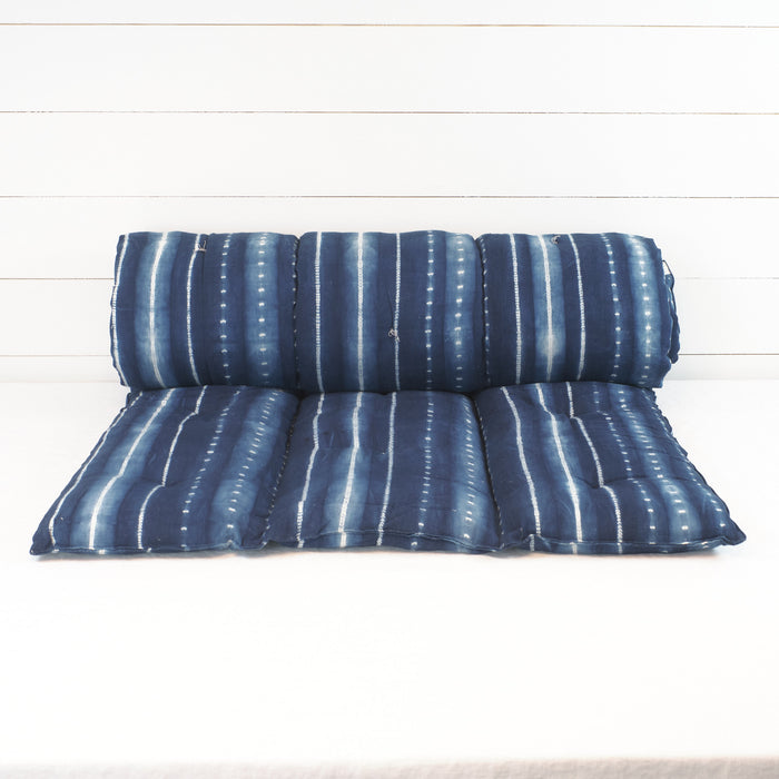Indigo Stripe Shibori Bench Cushion
