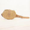 seagrass belt bag with natural leather strap