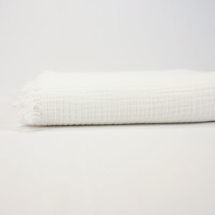 cotton waffle weave blanket in white